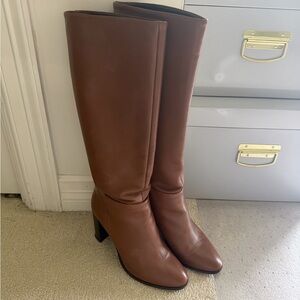 Leonardo Principi Brown Leather Block Heel Boots